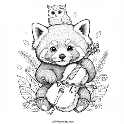 Forest Friend's Cello Debut - free printable coloring page