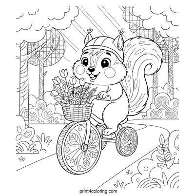 Forest Friend's Zentangle Tricycle Adventure - free printable coloring page