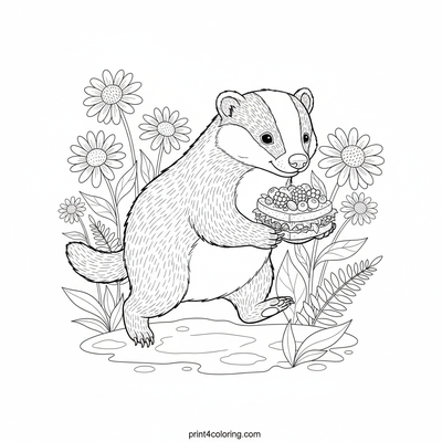 Forest Friend's Berry Sandwich Lunch - free printable coloring page