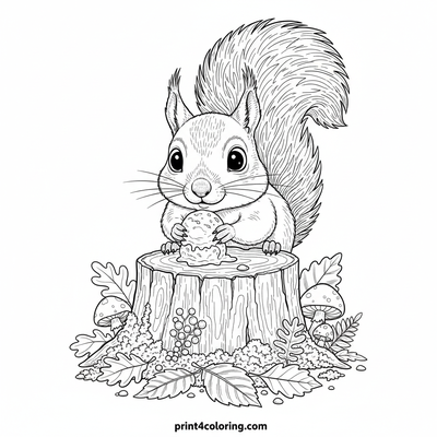 Forest Friend's Sweet Ice Cream Surprise - free printable coloring page