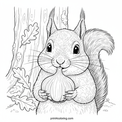Curious Squirrel's Garlic Discovery - free printable coloring page