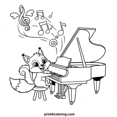 Forest Friends' Grand Concert - free printable coloring page