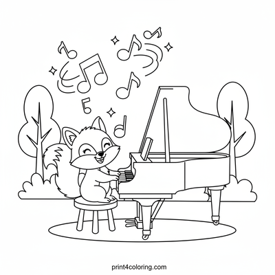 Woodland Symphony: Forest Friends Concert - free printable coloring page