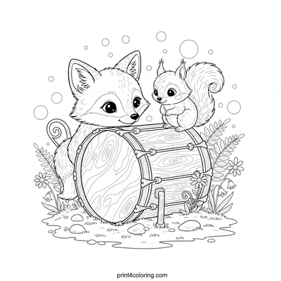 Music coloring page preview