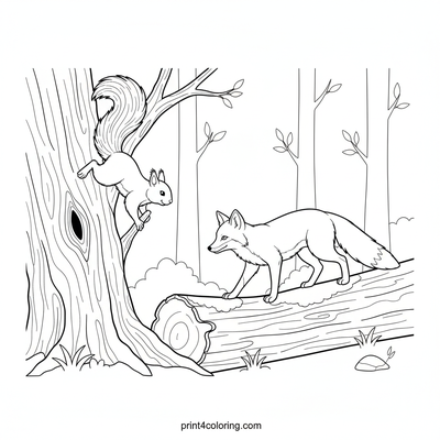 Woodland Obstacle Adventure - free printable coloring page