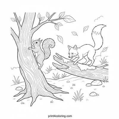 Forest Friends' Agile Adventure - free printable coloring page