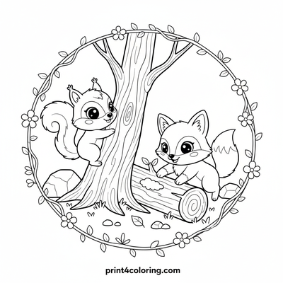 Forest Friends' Agile Adventure - free printable coloring page