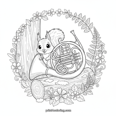 Enchanted Forest Symphony - free printable coloring page
