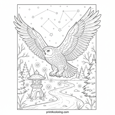 Snowy Owl's Enchanted Lantern Path