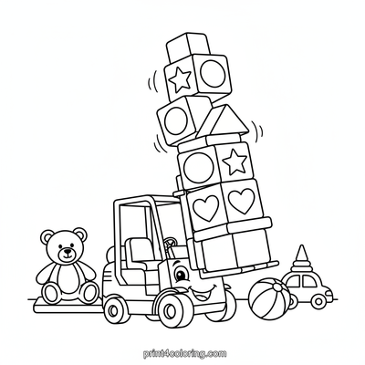 Gentle Giant Forklift - free printable coloring page