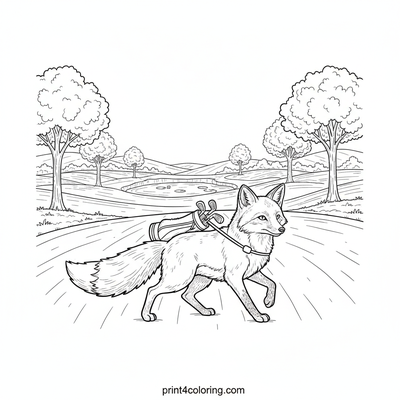 Fox's Fairway Stroll: Golfing Adventure - free printable coloring page