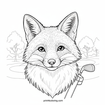The Foxy Golfer's Grand Fairway Stroll - free printable coloring page