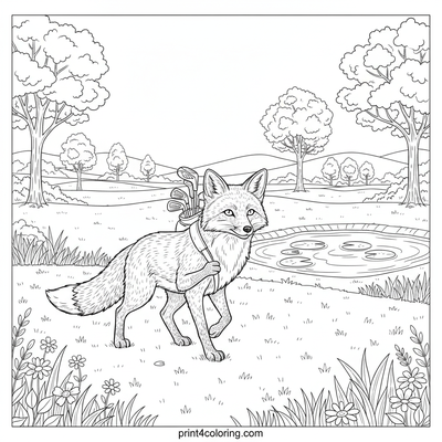 Foxy Golfer's Grand Fairway Adventure - free printable coloring page