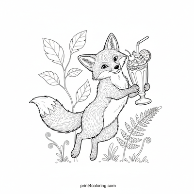 Foxy's Fancy Milkshake Moment - free printable coloring page