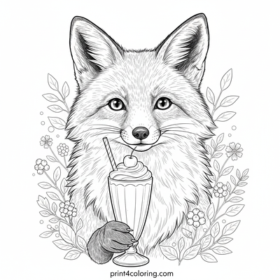 Foxy's Frothy Forest Treat - free printable coloring page