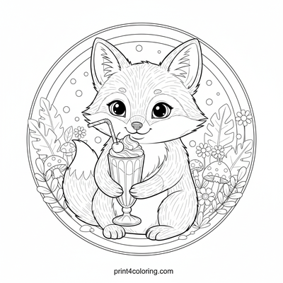 Foxy's Frothy Treat: A Cozy Forest Sip - free printable coloring page