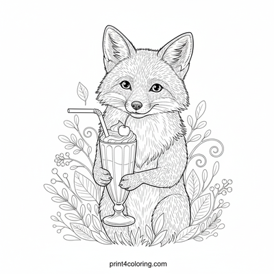 Foxy's Sweet Forest Sip - free printable coloring page