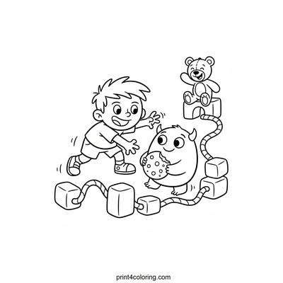 Fred's Silly Snack Trap Adventure - free printable coloring page