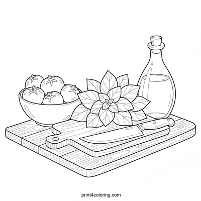 Rustic Kitchen Basil Harvest