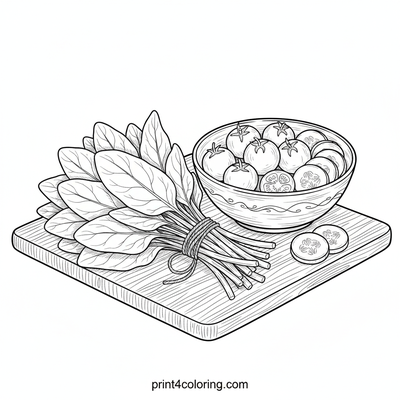 Harvest Table Still Life - free printable coloring page