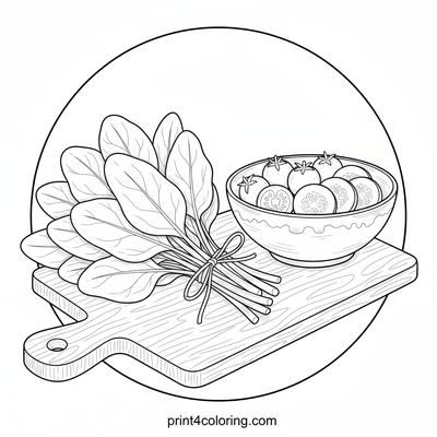Spinach coloring pages preview