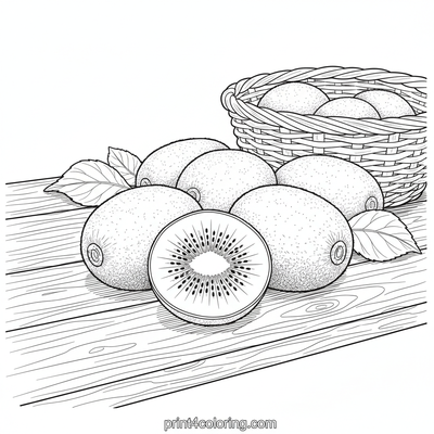 Kiwi Kaleidoscope Still Life - free printable coloring page