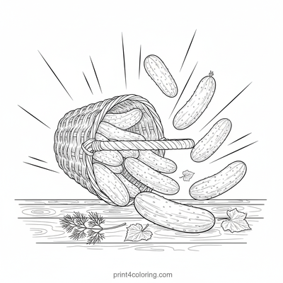 Bountiful Cucumber Harvest - free printable coloring page