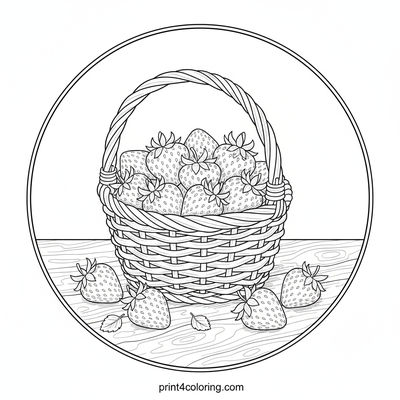 Strawberries coloring pages preview