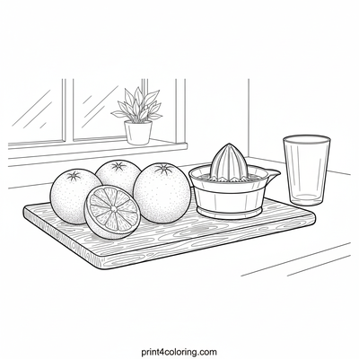 Sunny Citrus Squeeze - free printable coloring page