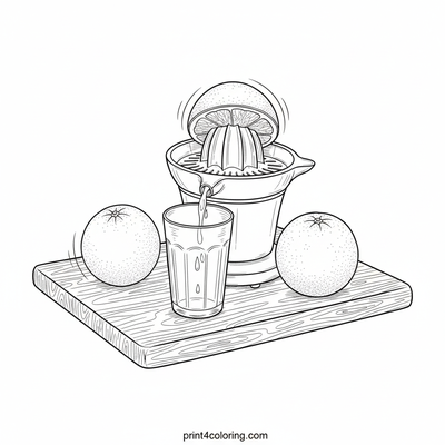 Sunrise Squeeze: Fresh Orange Juice - free printable coloring page