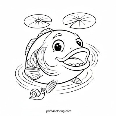 Buster the Bass's Pond Pals - free printable coloring page