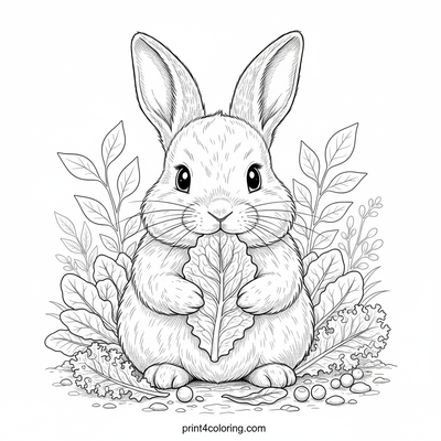 Bunny's Sunny Garden Feast - free printable coloring page