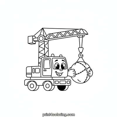 Friendly Crane's Fluffy Treat - free printable coloring page