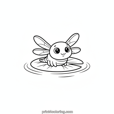 Lily Pad Dragonfly Friend - free printable coloring page