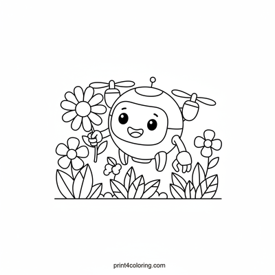 Daisy Delivery Drone Adventure - free printable coloring page