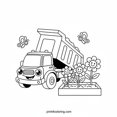 Friendly Dumper's Bloom Project - free printable coloring page