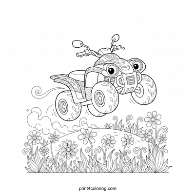 Friendly Field Explorer's Floral Adventure - free printable coloring page