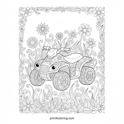 The Friendly Field Explorer Quad: Pattern Paradise - free printable coloring page