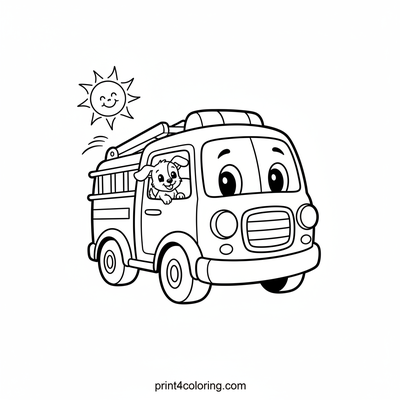 Friendly Fire Truck's Puppy Pal - free printable coloring page