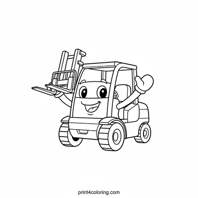 Friendly Forklift's Sunny Day Adventure - free printable coloring page