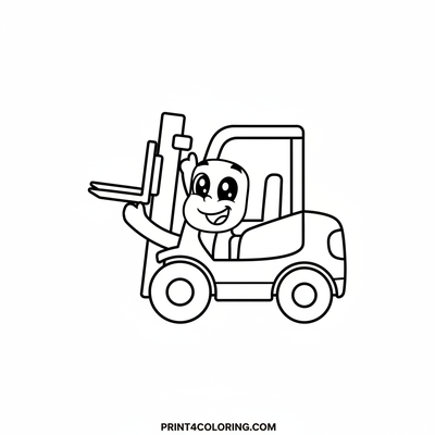 Friendly Forklift's Big Smile - free printable coloring page
