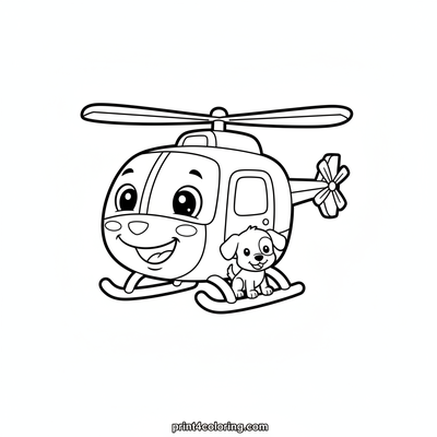 Friendly Helico-Pal: Puppy Rescue! - free printable coloring page