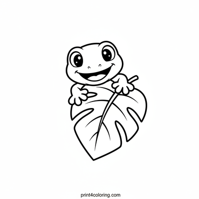 Smiling Leaf Gecko Adventure - free printable coloring page