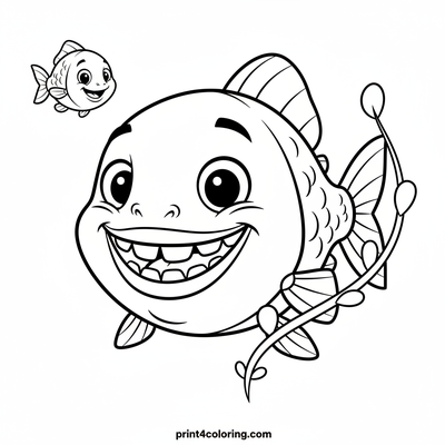 Piranha Palooza: Underwater Playground Adventure - free printable coloring page