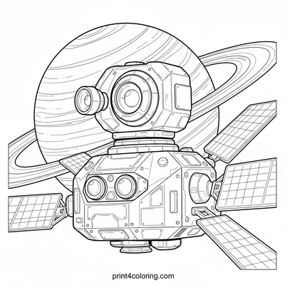 Cosmic Observer: A Probe's Close-Up of Uranus - free printable coloring page
