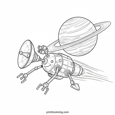 Uranus Encounter: Friendly Probe's View - free printable coloring page