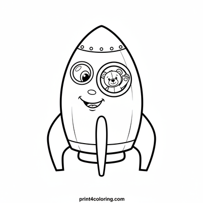 Friendly Rocket's Cuddly Crew - free printable coloring page