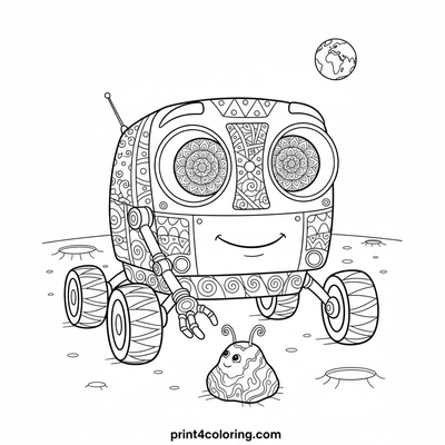 Friendly Rover's Whimsical Lunar Welcome - free printable coloring page