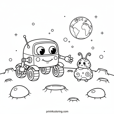 Friendly Rover's Lunar Friend Discovery - free printable coloring page