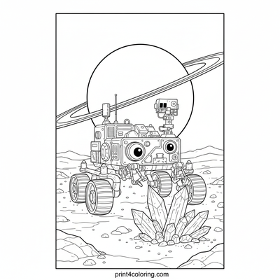 Icy Moon Explorer: Rover's Close-Up Discovery - free printable coloring page